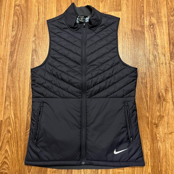 Nike Aeroloft‎ Men's Running Vest Black Size Medium Lightweight Puffer